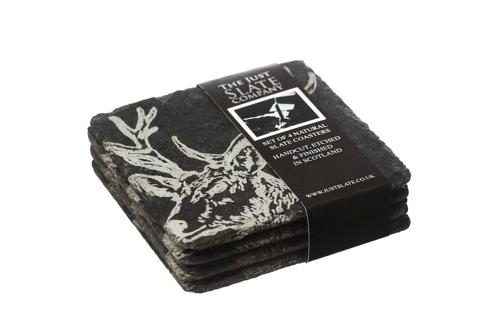 In this photo 4 Slate Coasters Country Animals Mood4Whisky