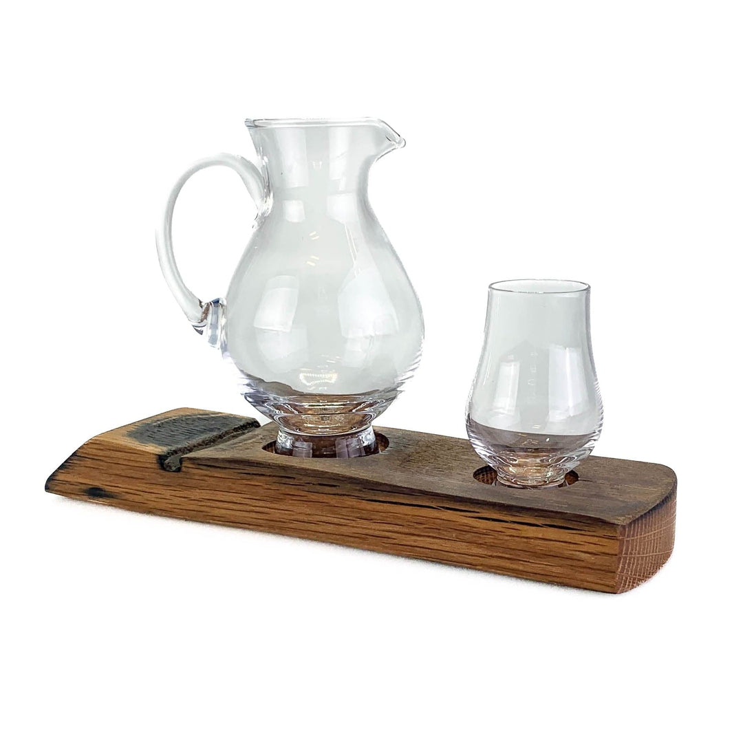 In this photo Darach glass holder with 1 Glencairn WEE glass and Water Jug Mood4Whisky