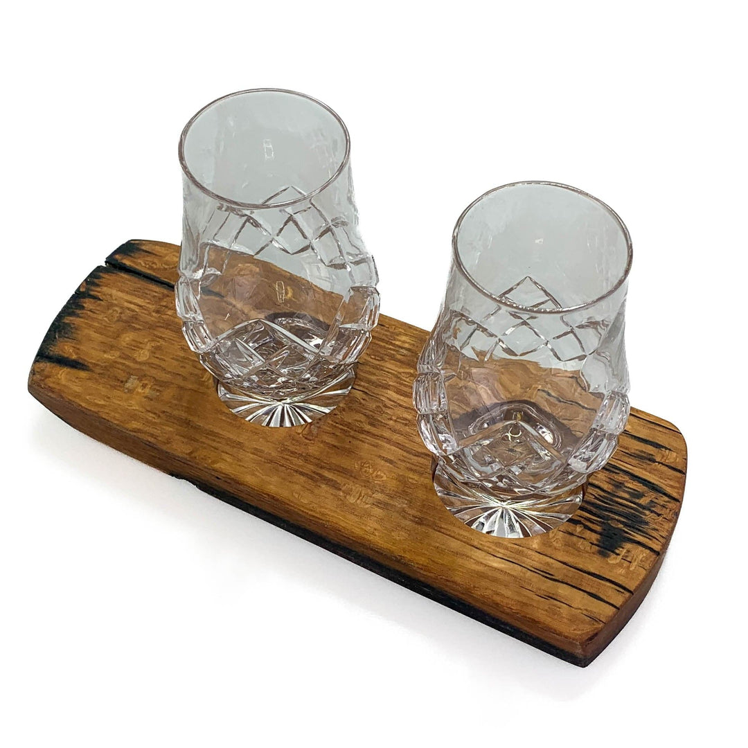 In this photo Darach glass holder with 2 Glencairn Cut glasses Mood4Whisky