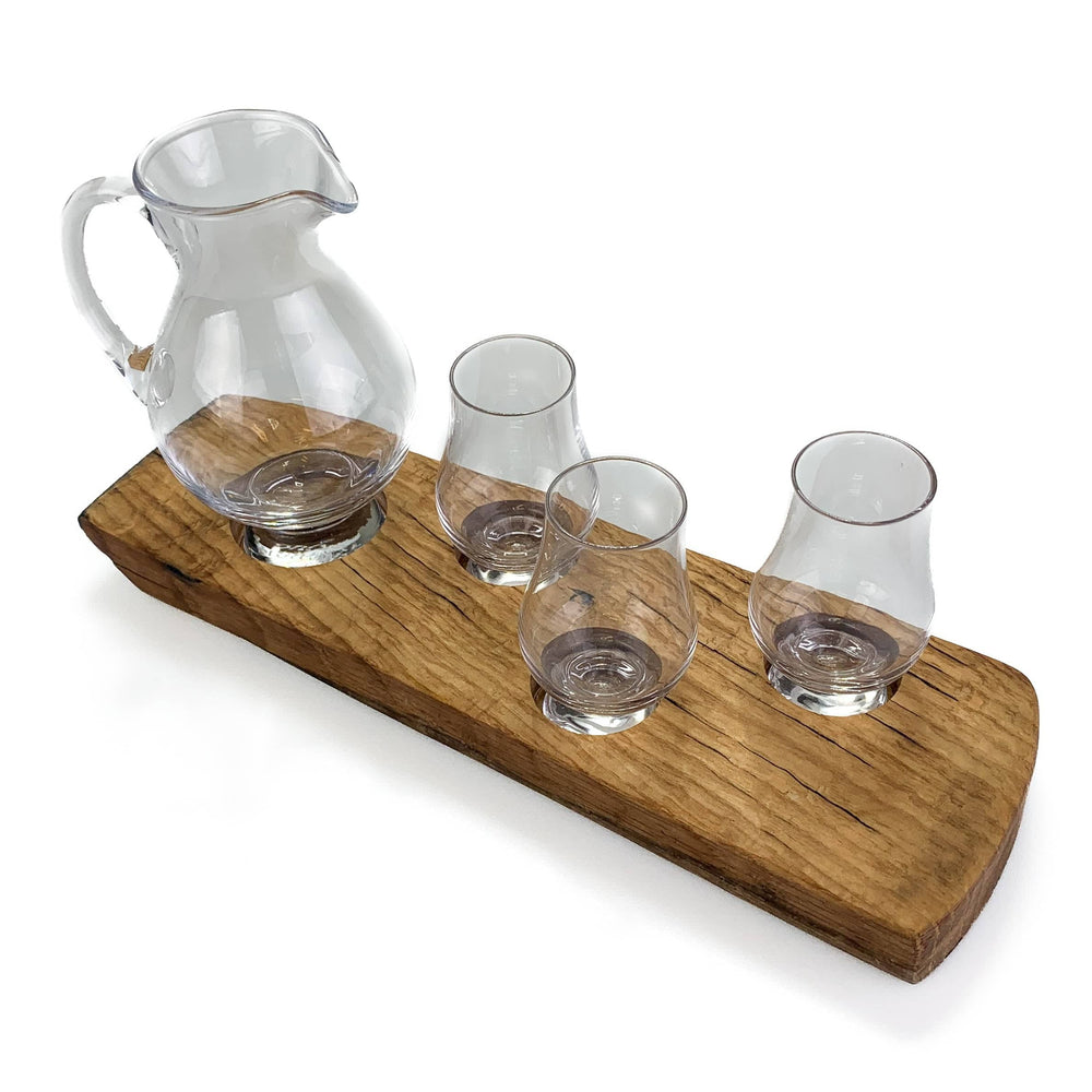 In this photo Darach glass holder with 3 Glencairn WEE glasses and Water Jug Mood4Whisky