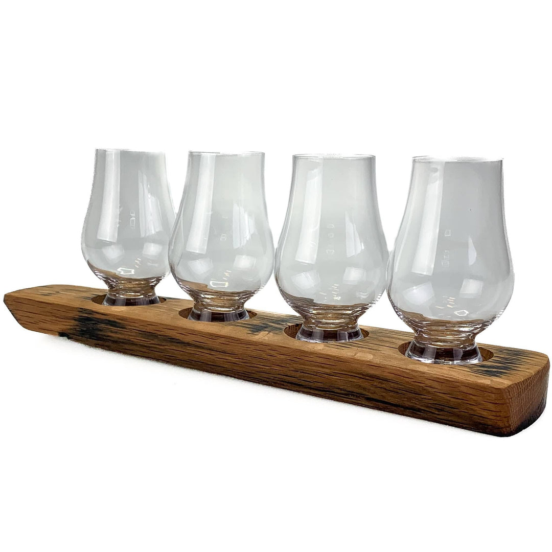 In this photo Darach glass holder with 4 Glencairn glasses Mood4Whisky