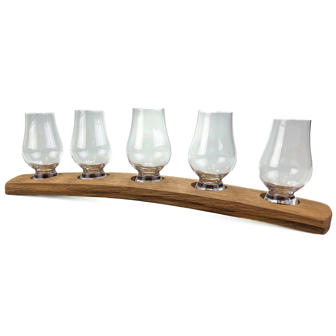 In this photo Darach glass holder with 5 Glencairn glasses Mood4Whisky