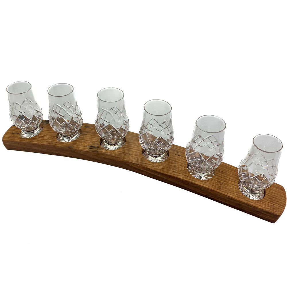 In this photo Darach glass holder with 6 Glencairn Cut glasses Mood4Whisky