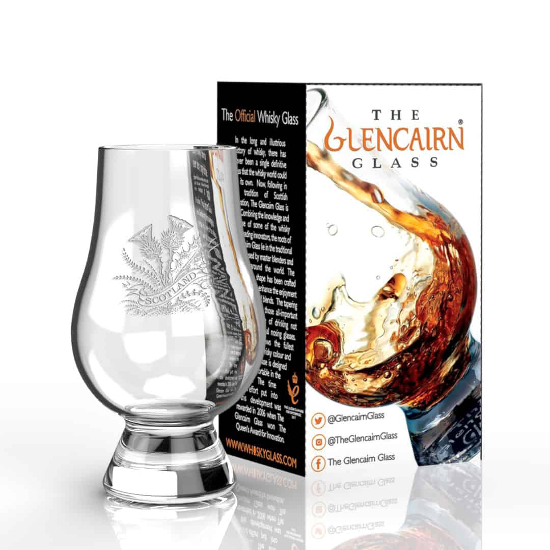 In this photo Glencairn Glass – Thistle Ribbon Mood4Whisky