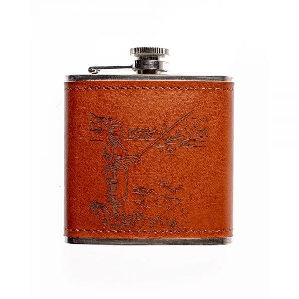 In this photo Hip Flask Fishing - Leather - Selbraehouse Scotland Mood4Whisky
