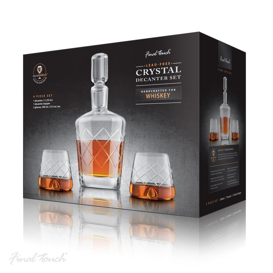 In this photo Whisky Decanter Set Japanese Inspired - Lead Free Crystal - Handcrafted - Final Touch Mood4whisky