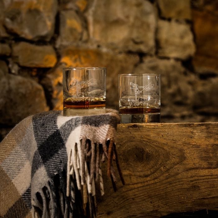 In this photo Whisky Glass Engraved Fishing 2 Pieces - Just Slate Company Scotland Mood4whisky