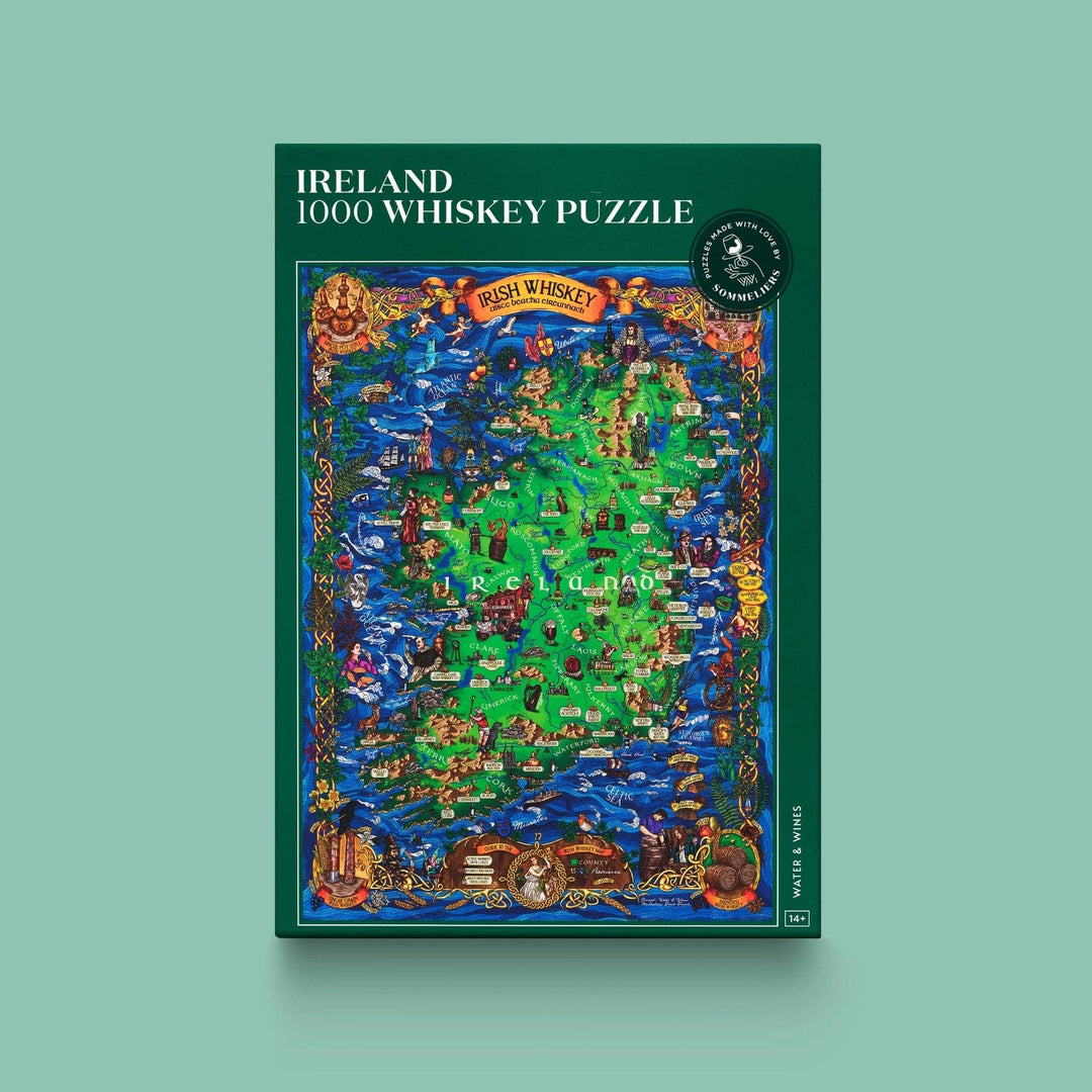 In this photo Whisky Puzzle Ireland - 1000 pieces - 14+ - Water & Wines Sweden Mood4whisky