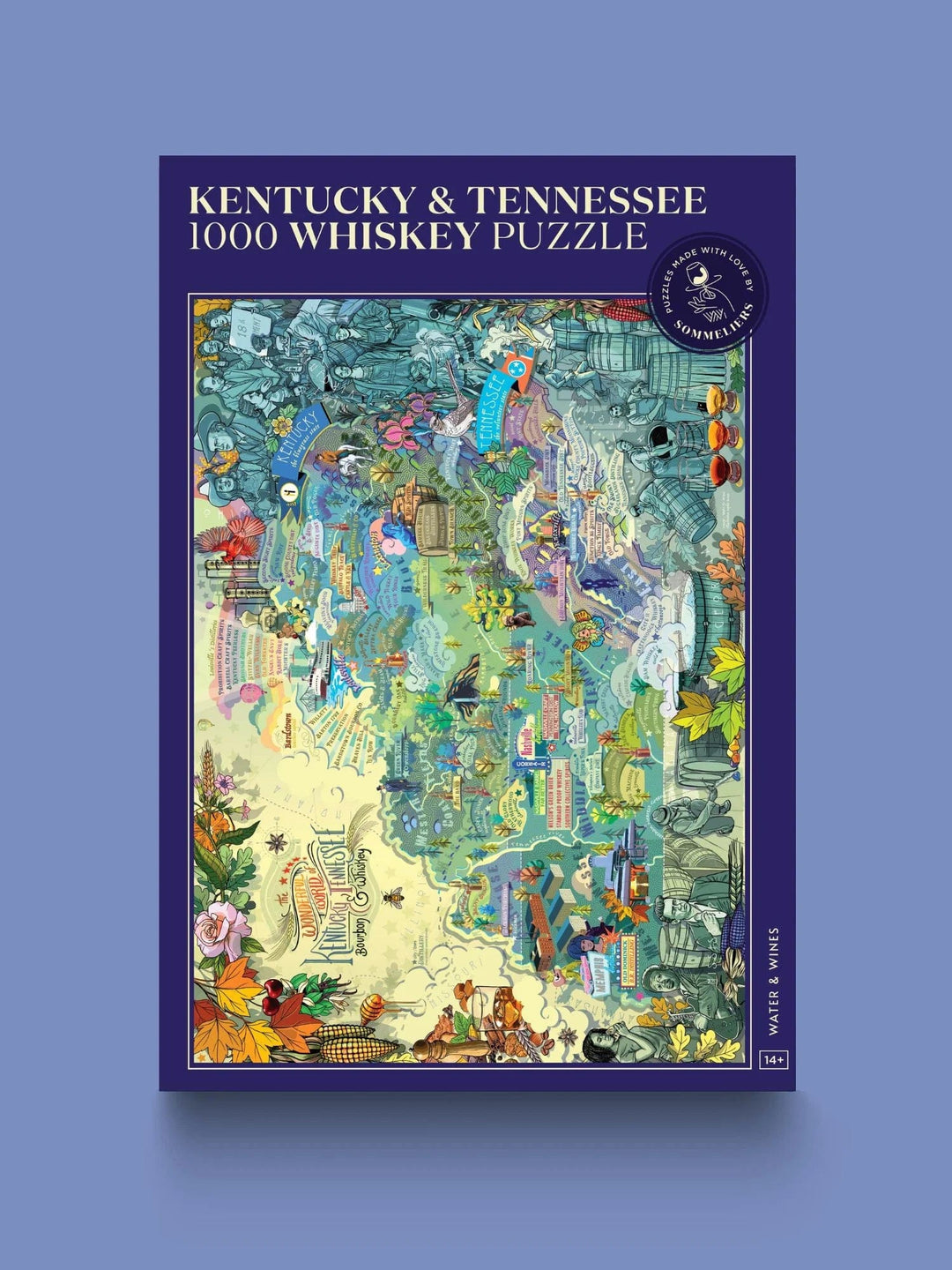 In this photo Whisky Puzzle Kentucky & Tennessee - 1000 pieces - 14+ - Water & Wines Sweden Mood4whisky