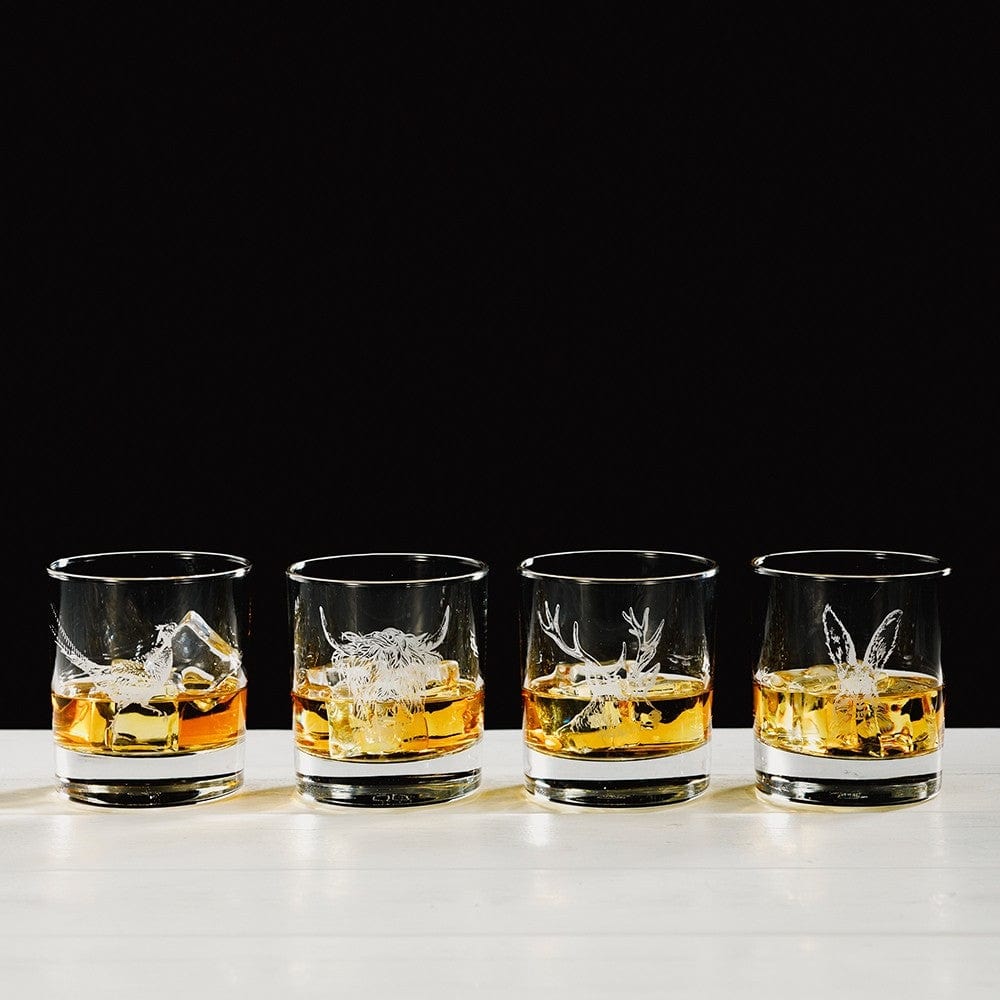 In this photo Whisky Tumblers 4x  Country Animals Mood4Whisky