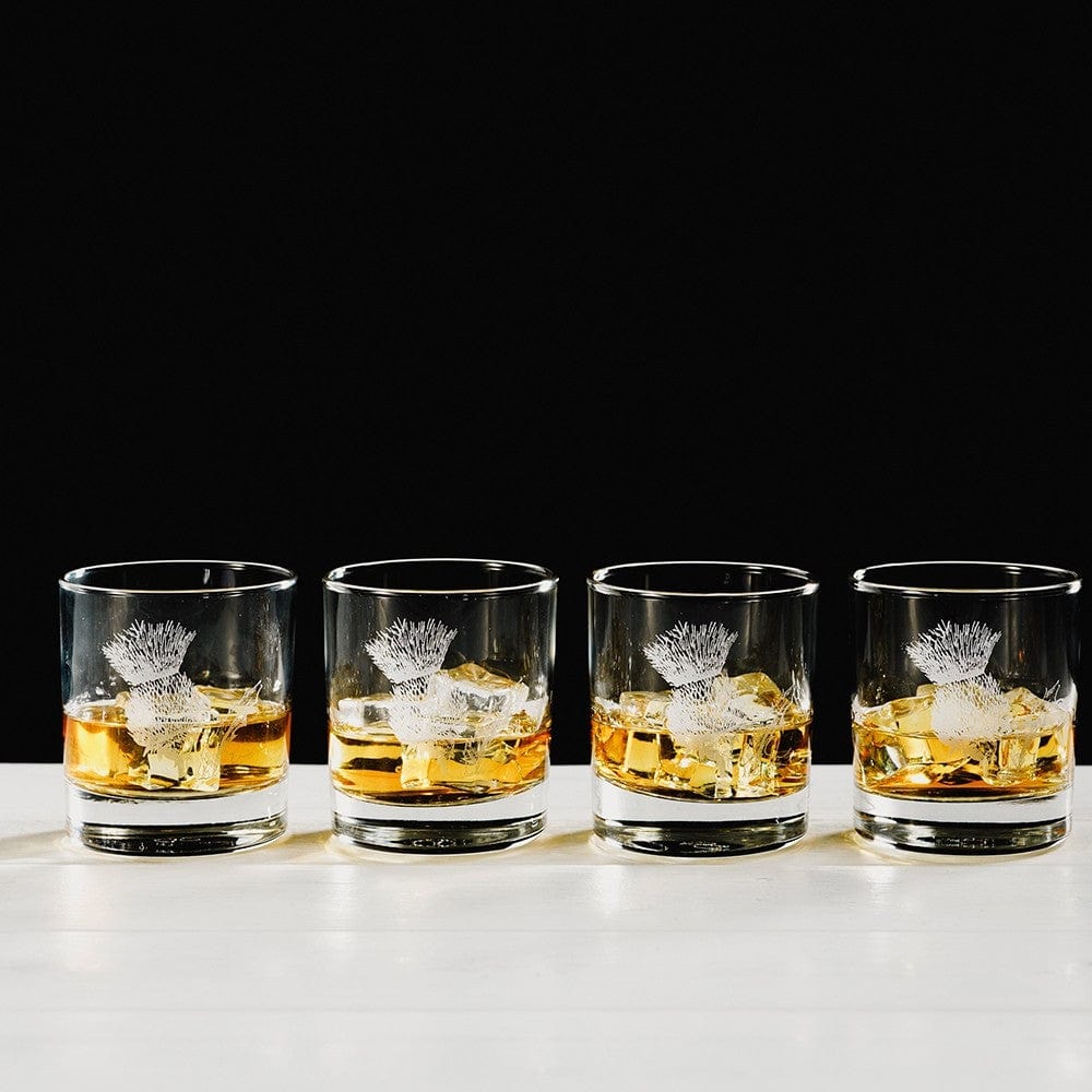 In this photo Whisky Tumblers 4x Thistle Mood4Whisky