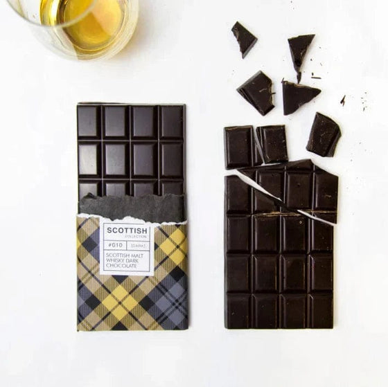 Dark Chocolate Bar with Malt Whisky - 100 gram - Handmade in Scotland