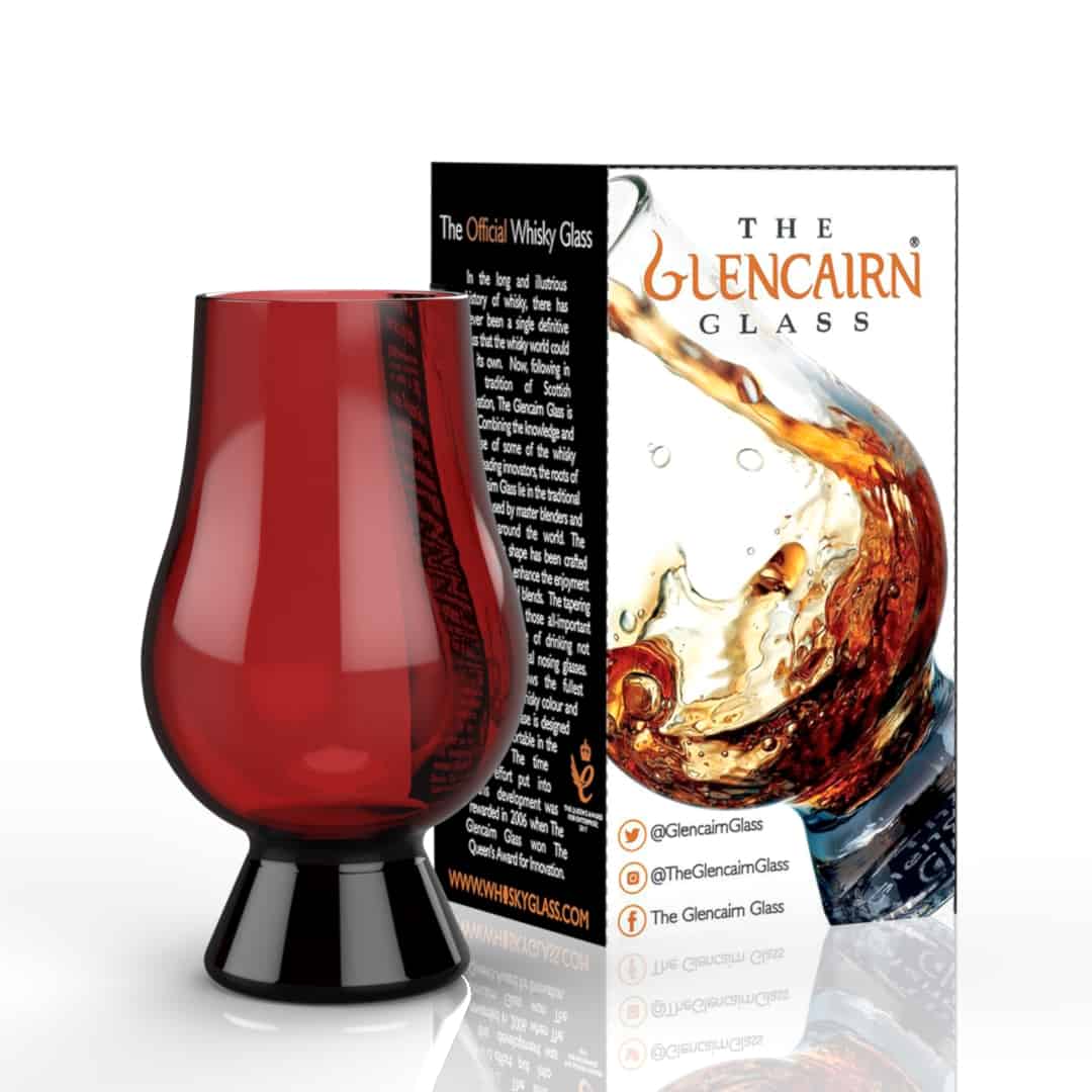 In this photo Glencairn Whisky Glass Red MoodCompanyNL
