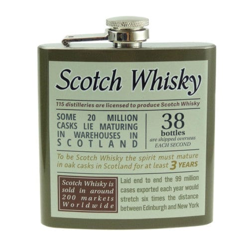 In this photo Hip Flask with Whisky facts - Glen Appin of Scotland MoodCompanyNL
