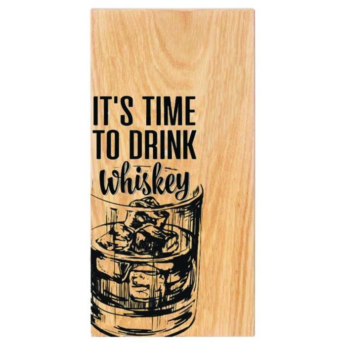 In this photo Oak Serving Board IT'S TIME TO DRINK WHISKEY - 30x15 - Scottish Made MoodCompanyNL